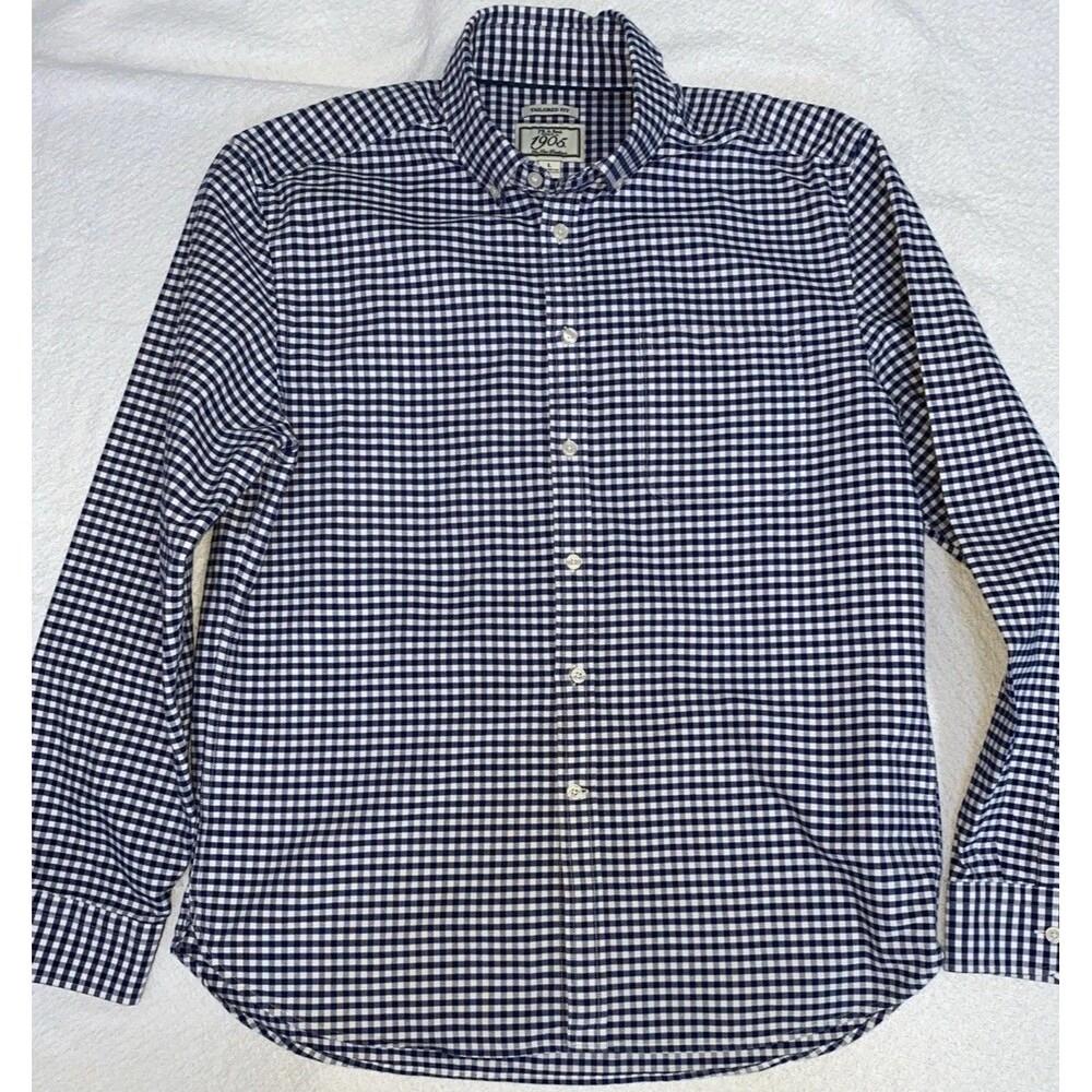 Jos A Bank Men's 1905 Tailored Fit Blue Oxford Shirt 100% Cotton L Blue Gingham